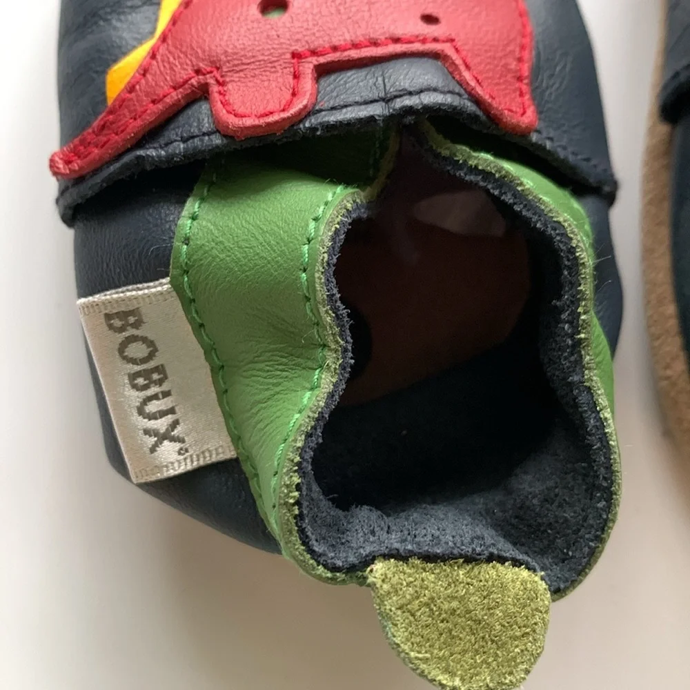 BOBUX dinosaur leather baby shoes